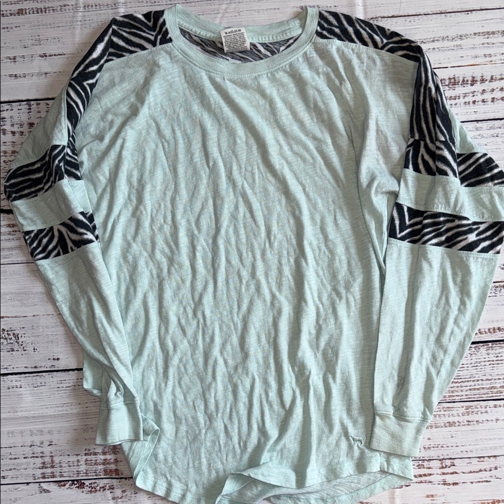 Mint Green PINK Zebra Print Women's Top